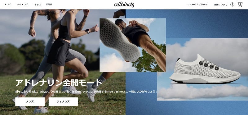 Allbirdsサイトイメージ
