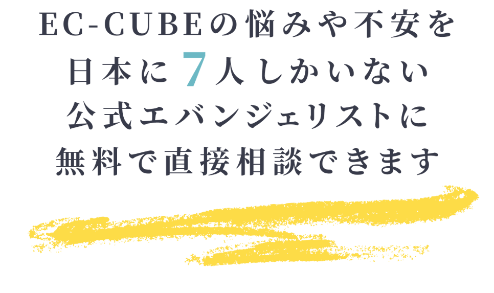 EC-CUBEの悩みや不安を日本に7人しかいない公式エバンジェリストに無料で直接相談できます